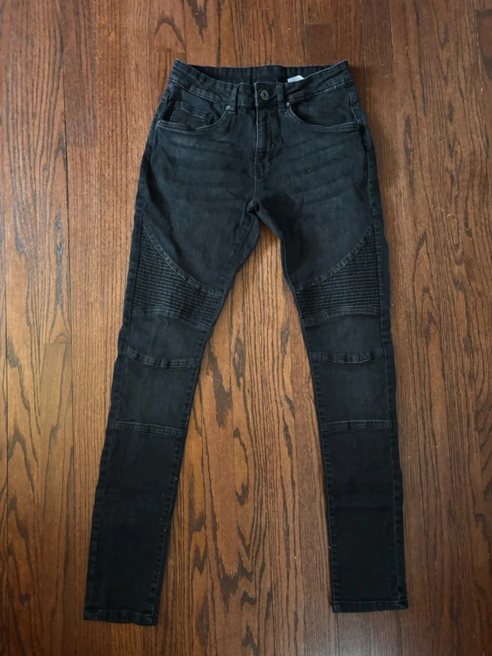 Urban Classics Black Men’s Skinny Motorcycle Jeans 30x30 - Picture 2 of 4